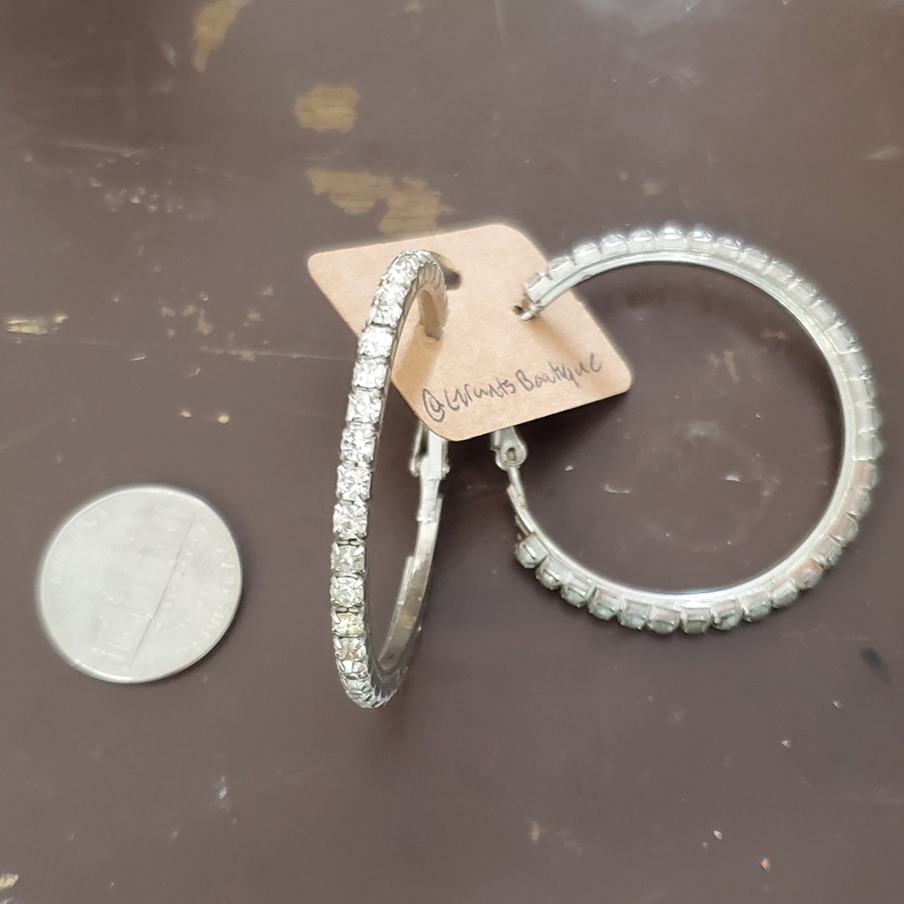 Rhinestone hoop earrings